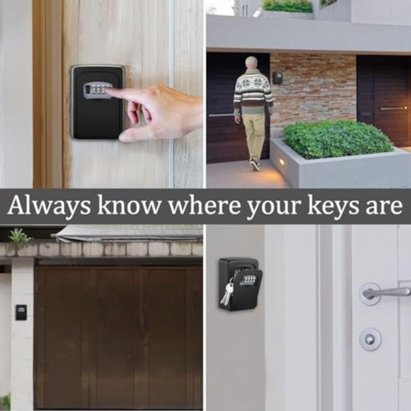 Key Lock Box Wall Mounted - Sturdy and Durable Lock Box, with Code Resettable Combination Code Lockbox Security Safe Box for Outside Outdoor Home Office Apartment Realtors Spare Keys Storage - Image 5
