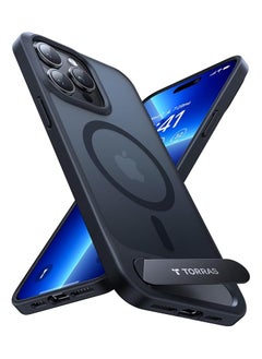 TORRAS Magnetic & Seamless Stand for iPhone 15 Pro Max Case, Fit for MagSafe, Mil-Grade Drop Protection, Adjustable Kickstand Phone Case for iPhone 15 Pro Max, Slim Frosted Matte Black  - Image 1