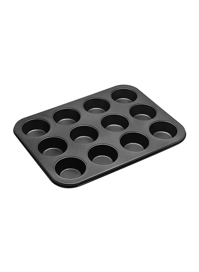 Non-Stick Muffin Tray Baking Pan 12 Cup black 35.5cm - Image 2