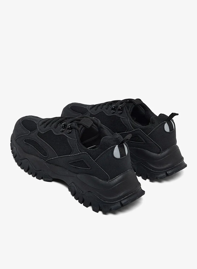 R&b  Textured Lace Up Sneakers for Women | Best Price UAE
