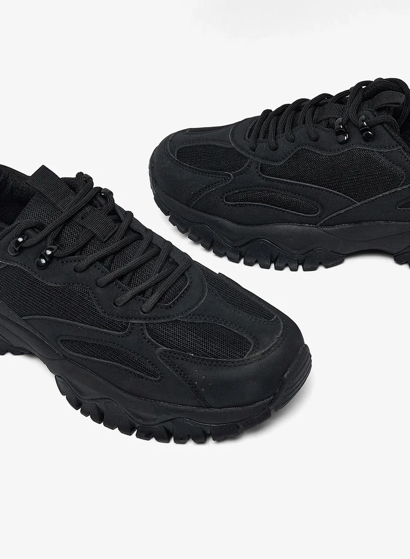 R&b  Textured Lace Up Sneakers for Women | Best Price UAE
