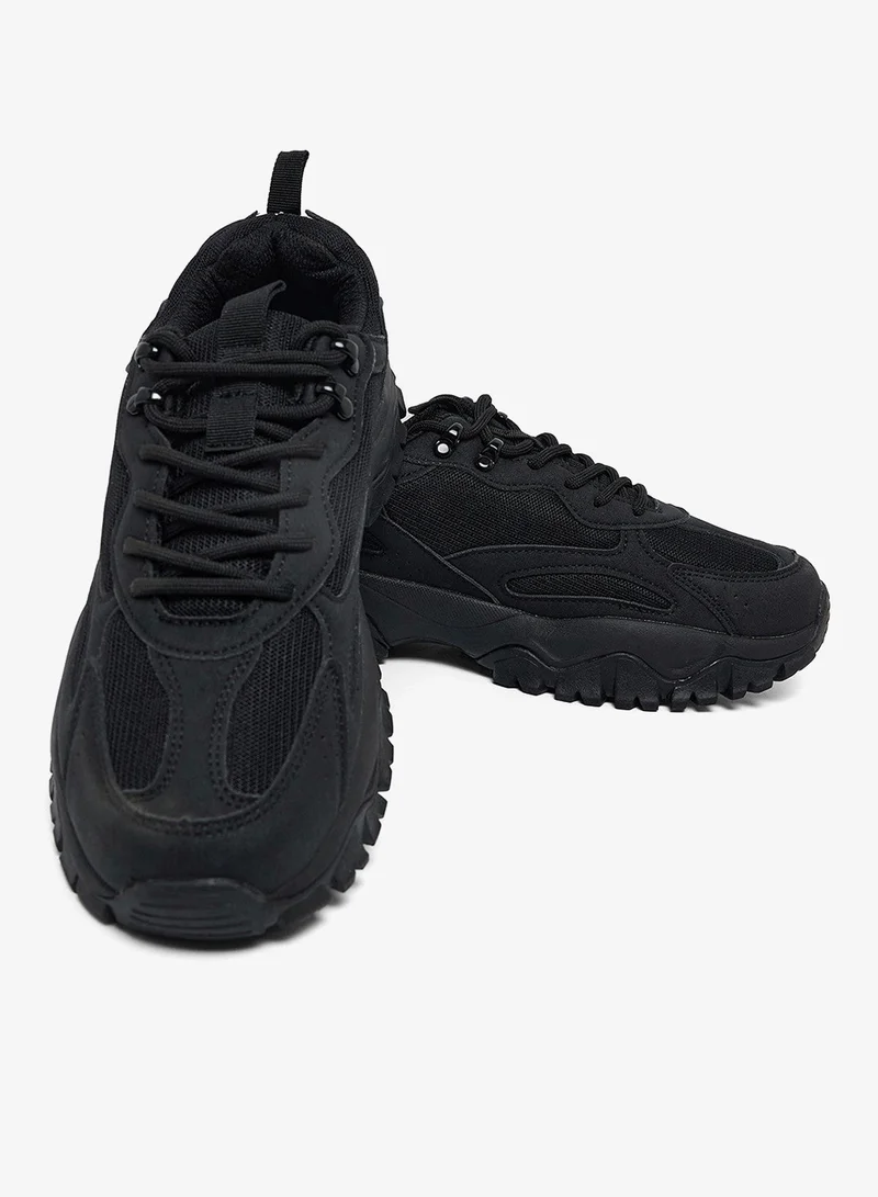 R&b  Textured Lace Up Sneakers for Women | Best Price UAE