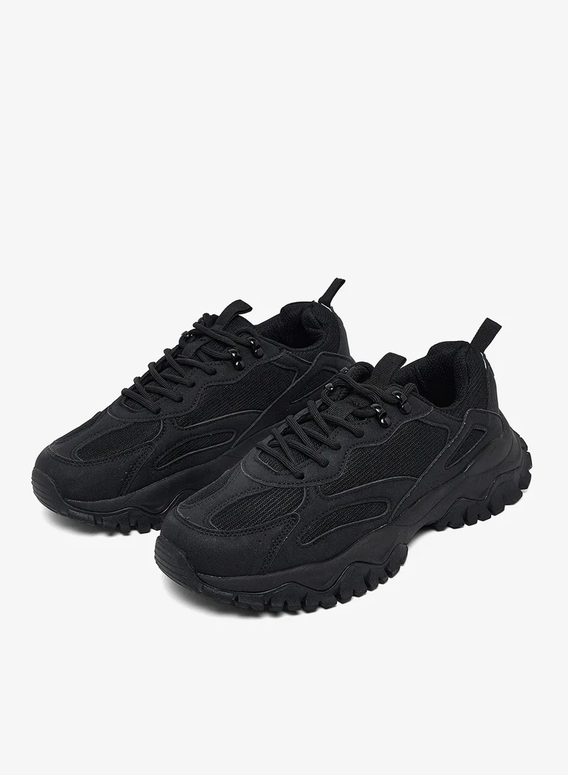 R&b  Textured Lace Up Sneakers for Women | Best Price UAE