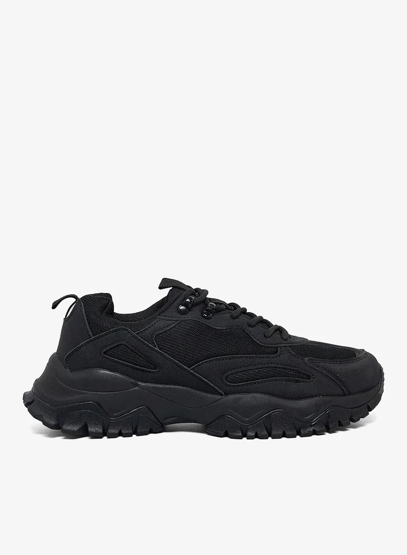 Textured Lace Up Sneakers