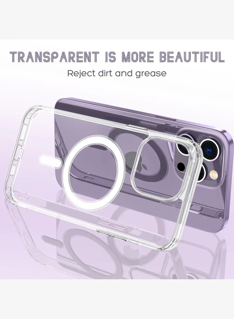 iPhone 15 Plus Magsafe Case Clear【N52 Stronger Magnets】【Shockproof Protection】iPhone 15 Plus Cover Anti-Yellow & Anti-Scratch, Ultra Slim, Magnetic Cover for 15 Plus Clear - Image 4