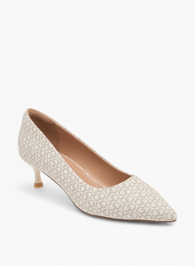 Celeste Womens Solid Slip-On Pumps With Pointed Toe And Kitten Heels - Image 1