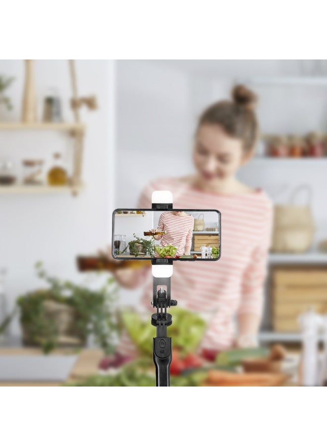 Mobile Phone Bluetooth Selfie Stick 1.7 Meters Handheld Floor-to-ceiling Camera Stabilizer Outdoor Live Three-legged Bracket Selfie Stick-color:With Single Light - Image 5
