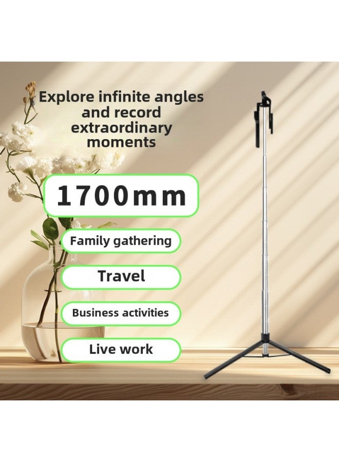 Mobile Phone Bluetooth Selfie Stick 1.7 Meters Handheld Floor-to-ceiling Camera Stabilizer Outdoor Live Three-legged Bracket Selfie Stick-color:With Single Light - Image 2
