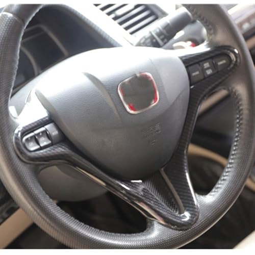SZFKACCESS for Honda Civic 2006 2007 2008 2009 2010 2011 Steering Wheel Cover Trim Carbon Fiber Style Inner ABS (one) - Image 3