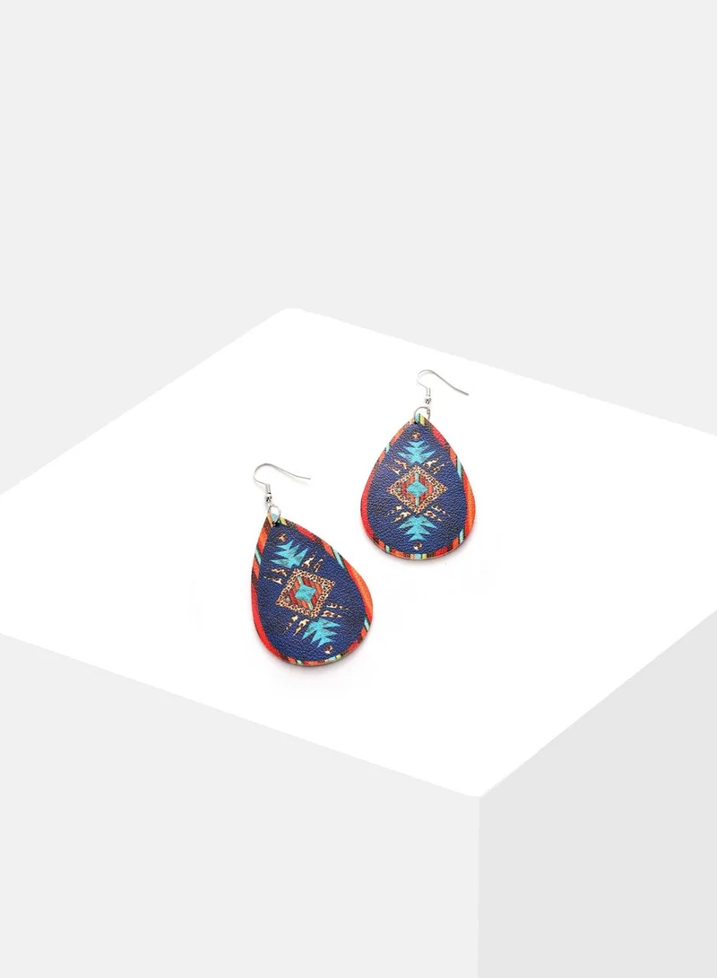 SOHI Silver Plated Designer Drop Earrings