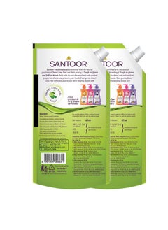 Santoor Fresh Gentle Hand Wash 675Ml, Pack Of 2 With Natural Goodness Of Sweet Lime Peel & Tulsi| Rich Lathering Formula With Anti-Bacterial Properties| Soft On Hands| Soothes & Hydrates Skin  - Image 2