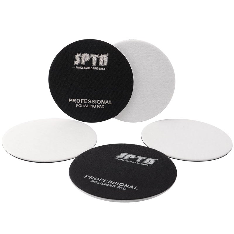 SPTA Glass Polishing Pad SPTA 5 Pcs 5125mm Car Glass Polishing Discs Microfiber Polishing Buffing Pad Scratch Removal Kit for Correct Damaged Window Cleaning Removing Stubborn Waterspots - Image 2