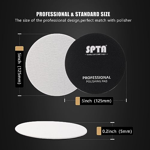 SPTA Glass Polishing Pad SPTA 5 Pcs 5125mm Car Glass Polishing Discs Microfiber Polishing Buffing Pad Scratch Removal Kit for Correct Damaged Window Cleaning Removing Stubborn Waterspots - Image 3