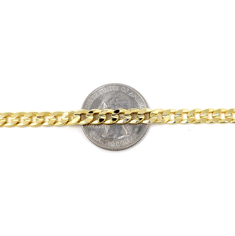 Fashion 21 Anklet for Women Electro Gold Plated Ankle Bracelet - Made in Korea (5.2mm 10" Concave Cuban) - Image 2