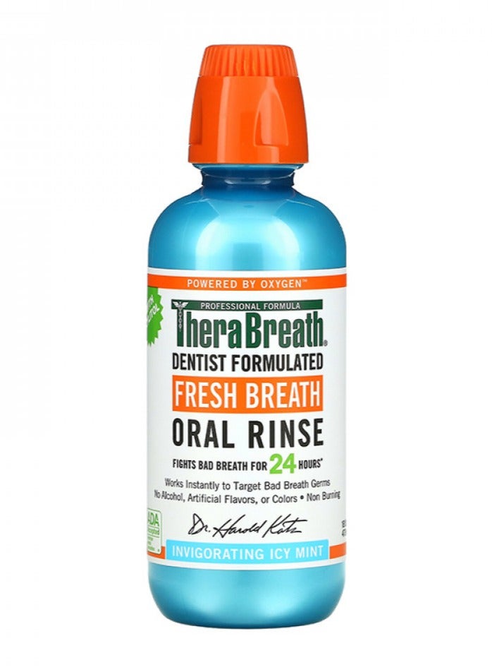 TheraBreath Refreshing Mouthwash, Icy Cool Mint Flavor, 473 ml