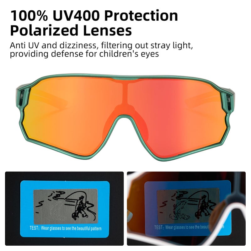 ROCKBROS Kids Polarized Sunglasses Cycling Glasses Sport Sunglasses UV400 Protection for Youth Boys Girls Age 8-14 - Image 3