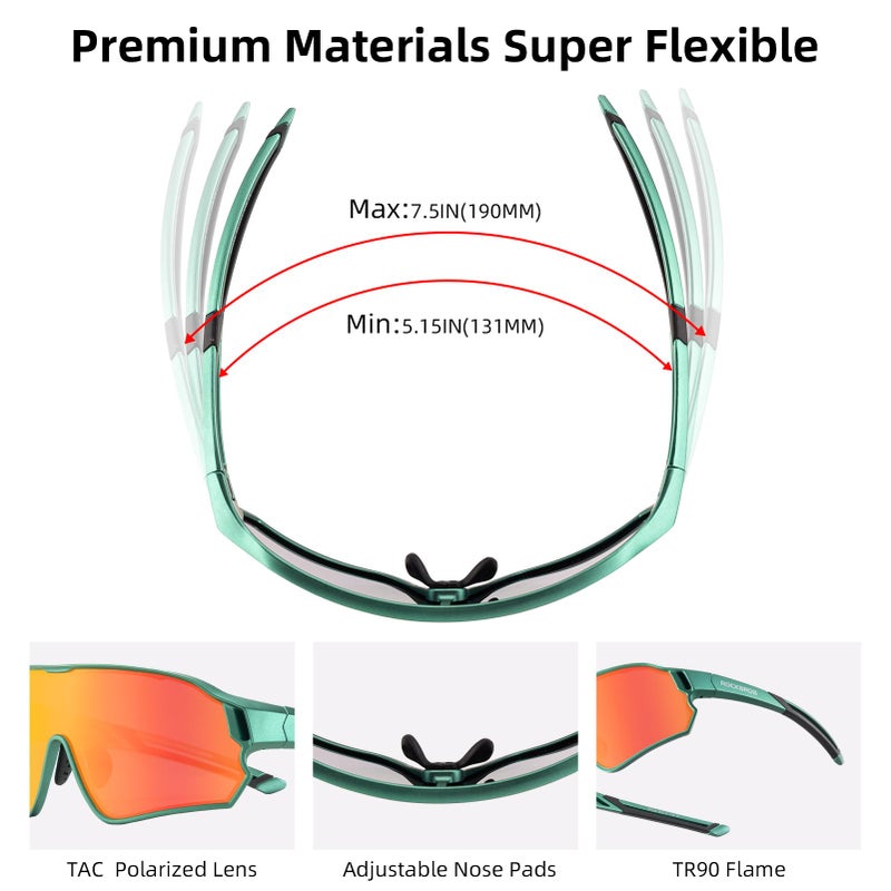 ROCKBROS Kids Polarized Sunglasses Cycling Glasses Sport Sunglasses UV400 Protection for Youth Boys Girls Age 8-14 - Image 4