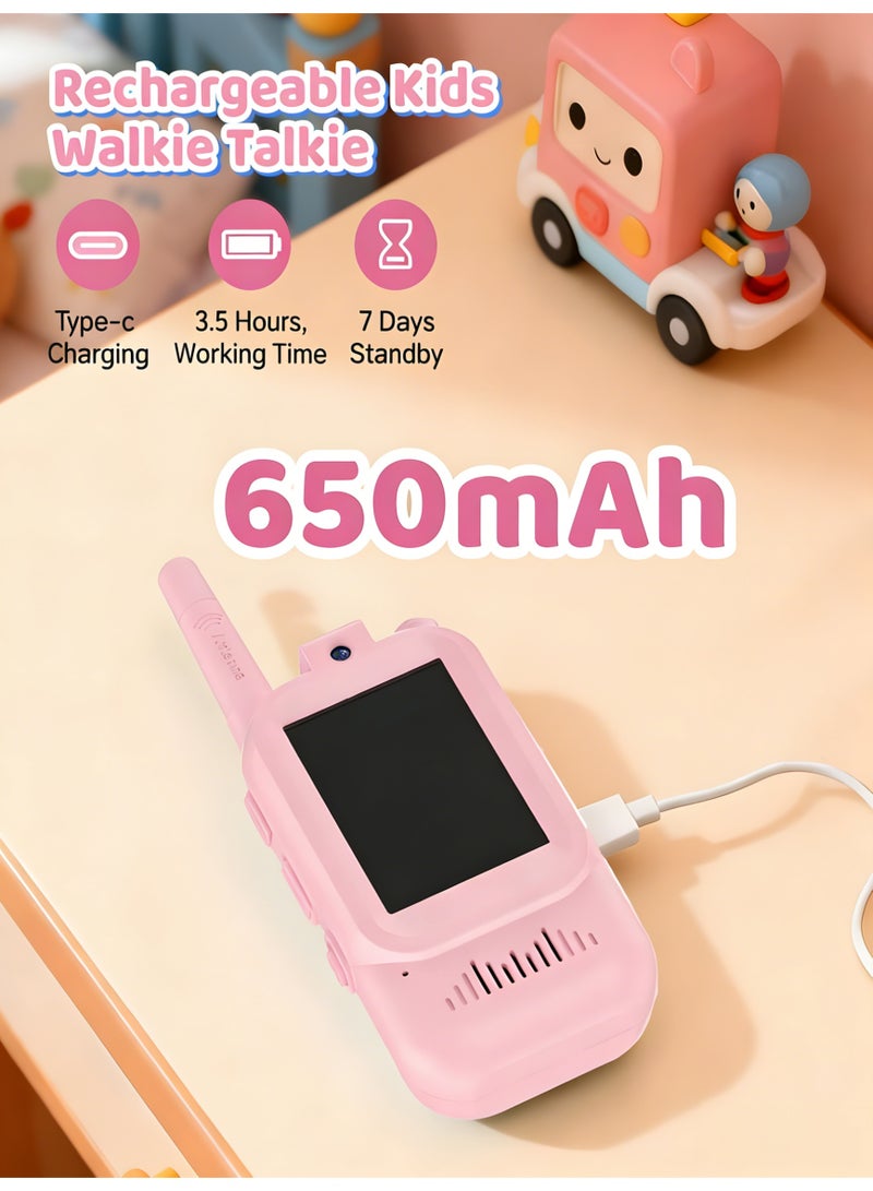 كلوزيلي عبوة من قطعتين من ألعاب الصوت للأطفال، أجهزة تحكم عن بعد لاسلكية، لعبة تواصل، أجهزة راديو قابلة لإعادة الشحن للأعمار من 3 إلى 12 سنة، مغير صوت ومحادثة فيديو فورية، هدايا بعيدة المدى للأولاد والبنات (أزرق ووردي) - Image 5