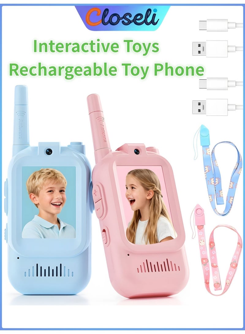 Closeli 2Pack Kids Audio Toy,Wireless Remote Devices,Communication Toy, Rechargeable Toy Radios for Ages 3-12, Voice Changer & Real-Time Video Chat, Long Range Gifts for Boysand Girls (Blue & Pink) - Image 1