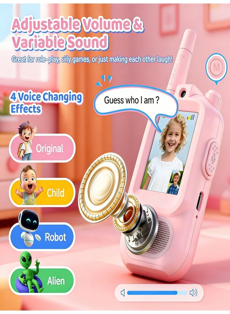 Closeli 2Pack Kids Audio Toy,Wireless Remote Devices,Communication Toy, Rechargeable Toy Radios for Ages 3-12, Voice Changer & Real-Time Video Chat, Long Range Gifts for Boysand Girls (Blue & Pink) - Image 5