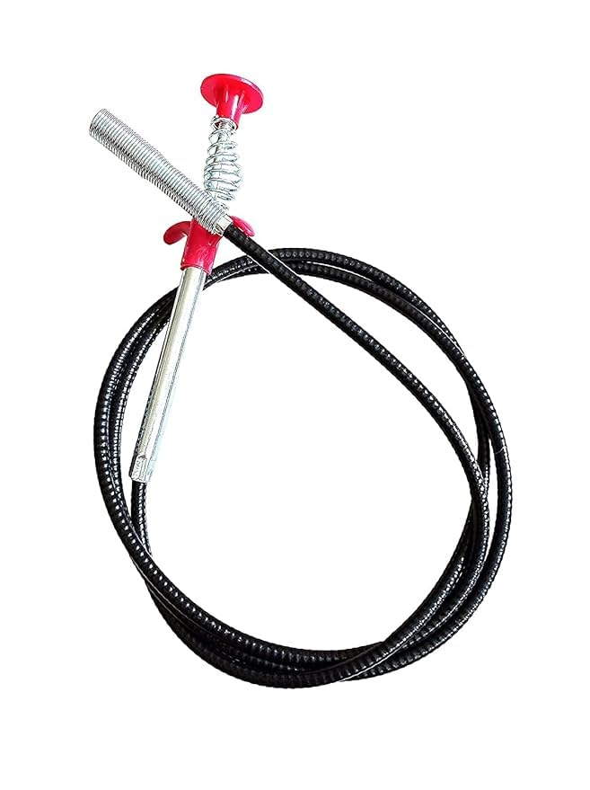 SHOPOLIFE Hair Catching Sink Drain 160 Cm Wire Brush Kitchen Sink Cleaning Hook Spring Pipe Hair Cleaning Stick Multicolor 1 Pc  - Image 1