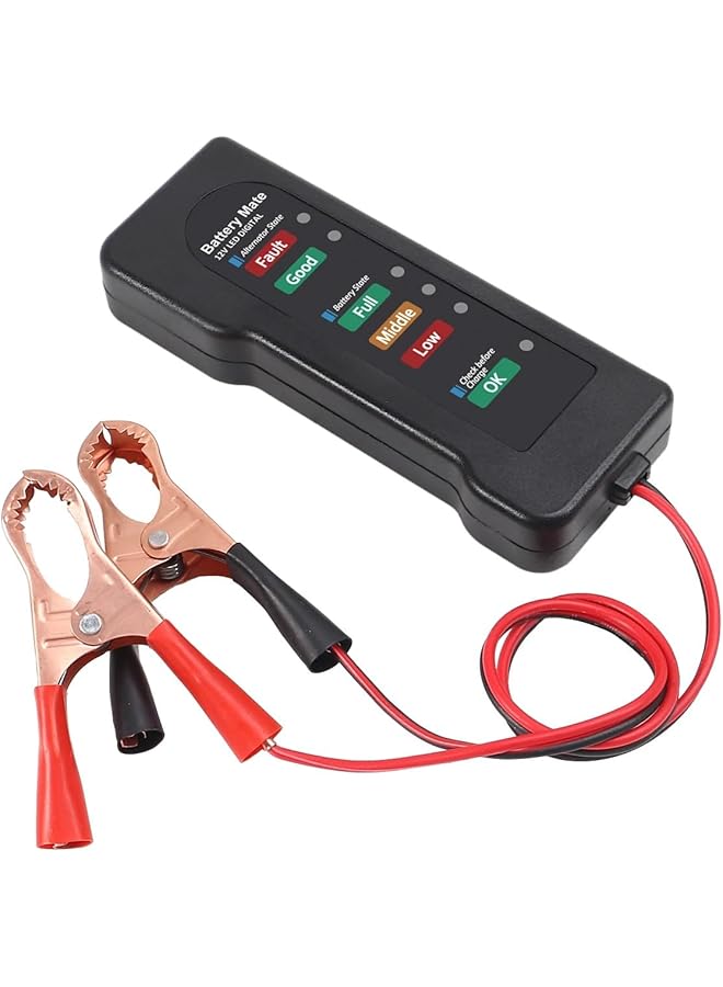 Generic 12V Digital Battery And Alternator Tester, Led Display With 6 Status Indicators, 11.7Cm Length  - Image 1