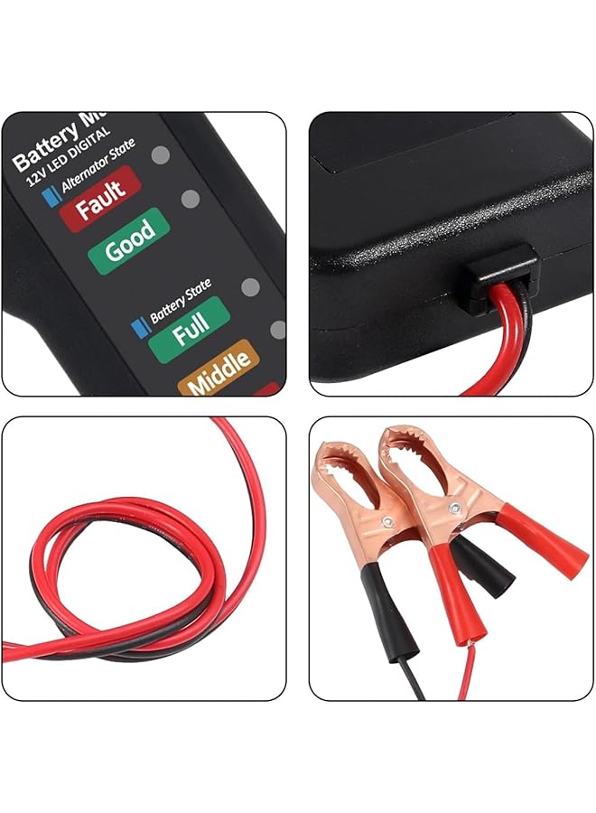 Generic 12V Digital Battery And Alternator Tester, Led Display With 6 Status Indicators, 11.7Cm Length  - Image 3