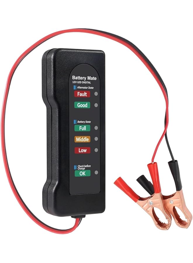Generic 12V Digital Battery And Alternator Tester, Led Display With 6 Status Indicators, 11.7Cm Length  - Image 5