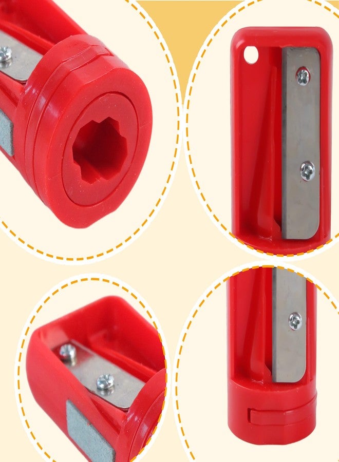 MCSDFN 12 Pack Carpenter Pencil Sharpener Portable Manual Pencil Sharpener Cutter Woodworking Pencils Cutter Shaver Narrow Sharpening Tool for Woodworking Tool (Red, Black, Blue) - Image 3