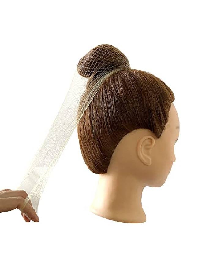 Polly Online 50Pcs Hair Nets Invisible Elastic Edge Mesh Bun Hair Nets For Ballet Dance 20" Blonde  - Image 5