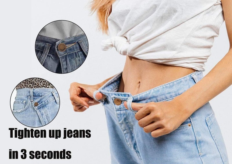NIRDELIX 6pcs Detachable Button for Jeans 6 Styles No Sew Metal Buttons for Denims Waist Extender Button Removable Reusable Instant Button Without Sewing for Trousers Pants Bags Skirt Style A - Image 4