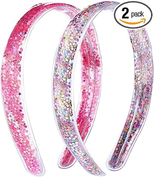 Sibba Headband 2 PCS Cute Head Bands Sequin Glitter With Teeth Headwear Birthday Easter Party Elastic Headpiece Girls Hair Styling Accessories - Image 1