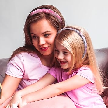 Sibba Headband 2 PCS Cute Head Bands Sequin Glitter With Teeth Headwear Birthday Easter Party Elastic Headpiece Girls Hair Styling Accessories - Image 4