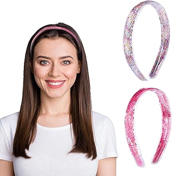 Sibba Headband 2 PCS Cute Head Bands Sequin Glitter With Teeth Headwear Birthday Easter Party Elastic Headpiece Girls Hair Styling Accessories - Image 3