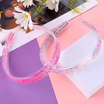 Sibba Headband 2 PCS Cute Head Bands Sequin Glitter With Teeth Headwear Birthday Easter Party Elastic Headpiece Girls Hair Styling Accessories - Image 5