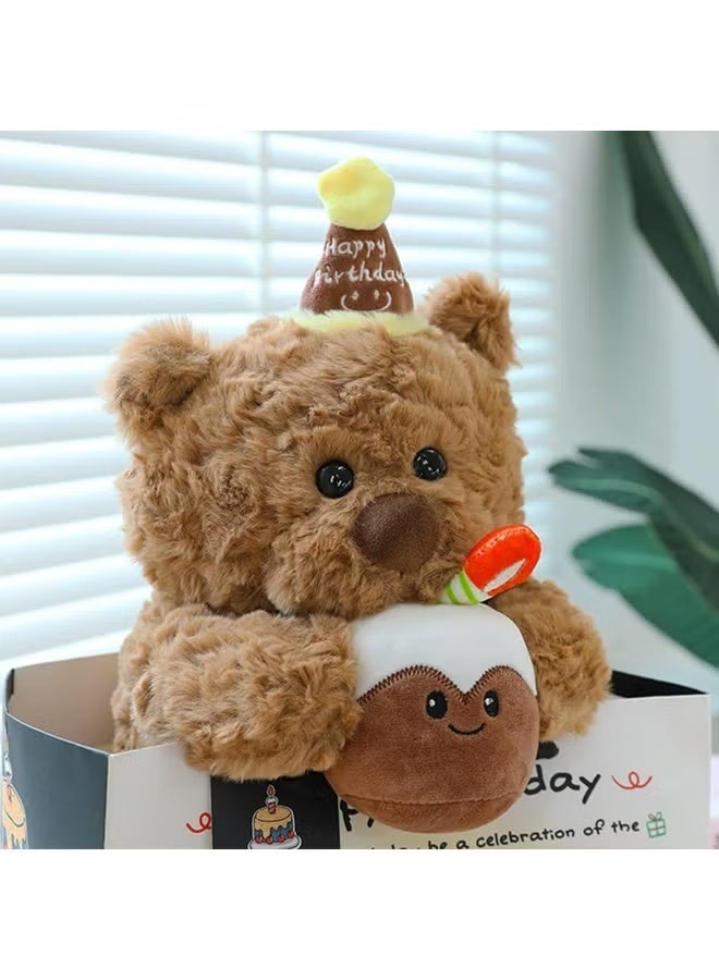 Teddy Plush Toy, Adorable Happy Birthday Teddy Bear, Teddy Bear for Special Occasions, Cuddly Small Brown Bear, for Girls, Boys, Children, Party,Birthday - Image 5