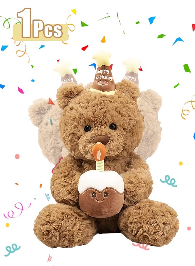 Teddy Plush Toy, Adorable Happy Birthday Teddy Bear, Teddy Bear for Special Occasions, Cuddly Small Brown Bear, for Girls, Boys, Children, Party,Birthday - Image 1