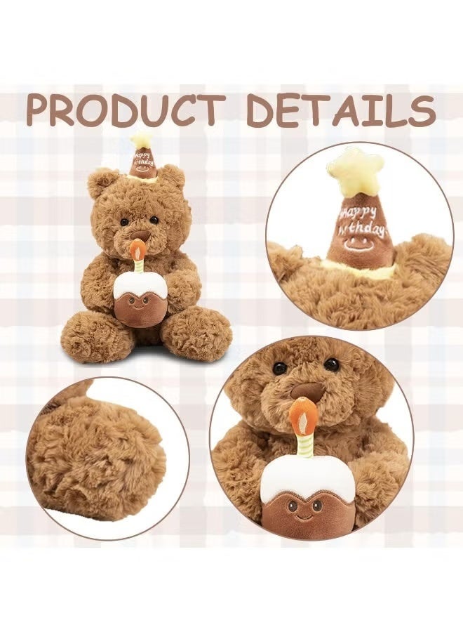 Teddy Plush Toy, Adorable Happy Birthday Teddy Bear, Teddy Bear for Special Occasions, Cuddly Small Brown Bear, for Girls, Boys, Children, Party,Birthday - Image 3
