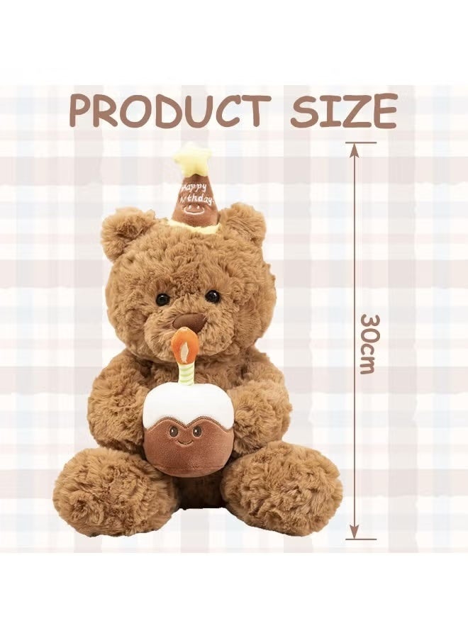 Teddy Plush Toy, Adorable Happy Birthday Teddy Bear, Teddy Bear for Special Occasions, Cuddly Small Brown Bear, for Girls, Boys, Children, Party,Birthday - Image 2