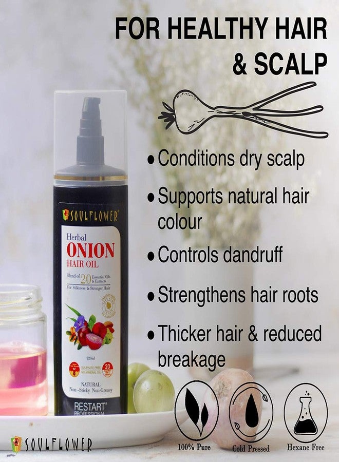 Soulflower Onion Hair Oil & Rosemary Essential Oil | Hair Growth, Nourishment, Hair Fall | Ratanjot Herb, Amla & Ashwagandha | Cold-Pressed, Pure, & Natural - Image 4