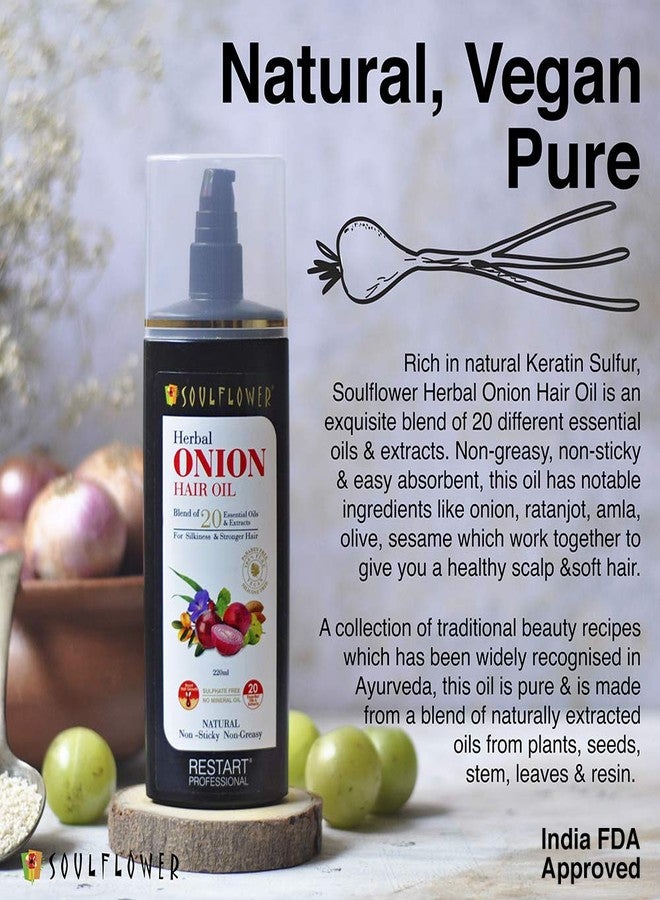 Soulflower Onion Hair Oil & Rosemary Essential Oil | Hair Growth, Nourishment, Hair Fall | Ratanjot Herb, Amla & Ashwagandha | Cold-Pressed, Pure, & Natural - Image 3