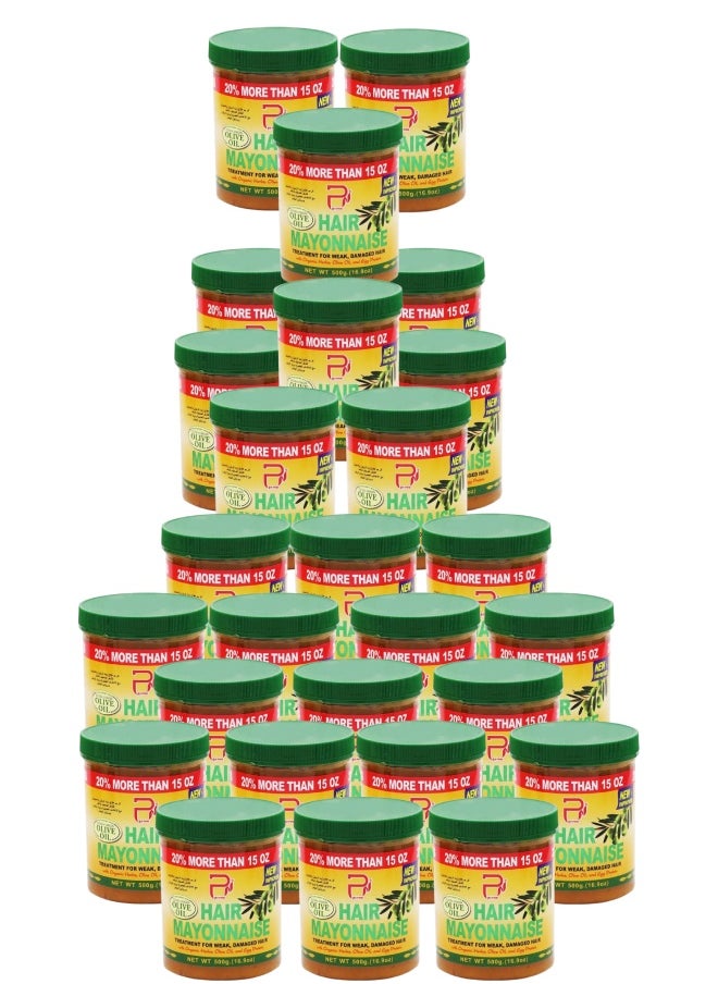 PYRON 27 Pieces Hair Mayonnaise Treatment for Weak & Damaged Hair with Olive Oil 500grams  - Image 1