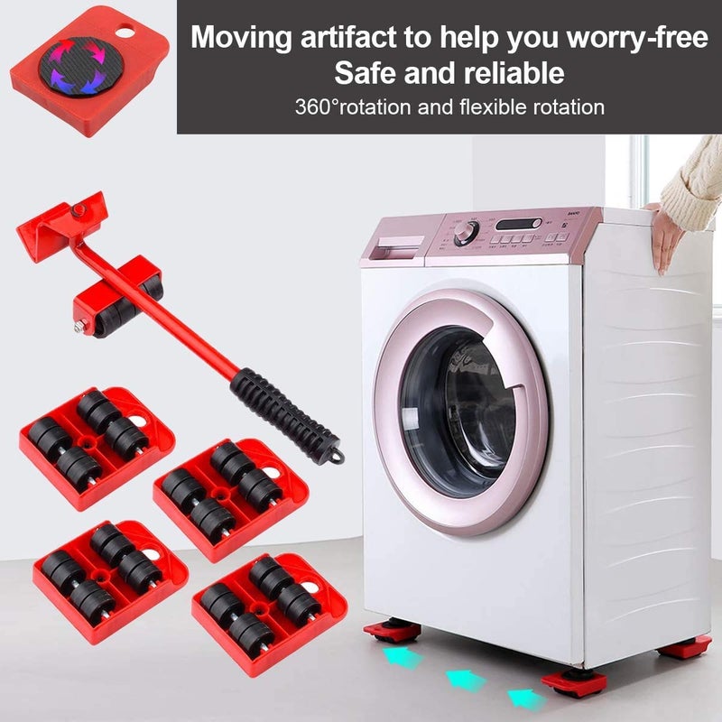 Mishrit Furniture Sliders Kit, Heavy Duty Furniture Lifter with 4 Sliders for Easily Safely Moving, Furniture Slides Kit Appliance Roller Suitable for Heavy Furniture, 360 Degree Rotatable Pads - Image 5