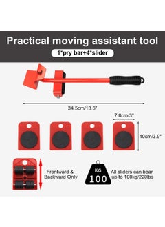 Mishrit Mishrit Furniture Sliders Kit, Heavy Duty Furniture Lifter with 4 Sliders for Easily Safely Moving, Furniture Slides Kit Appliance Roller Suitable for Heavy Furniture, 360 Degree Rotatable Pads  - Image 3