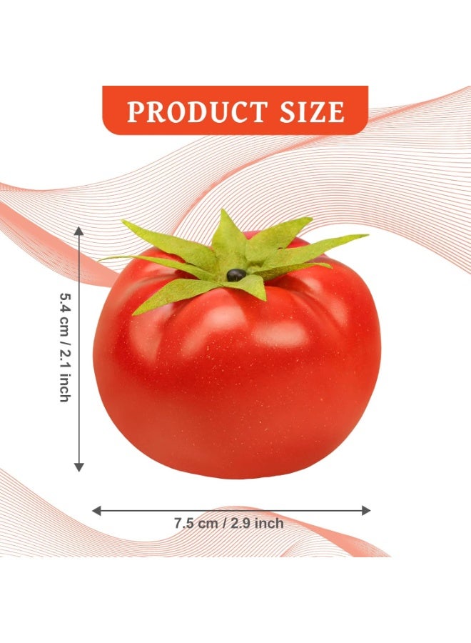 LATIFA 6pcs Fake Tomatoes Lifelike Artificial Vegetables - Image 3