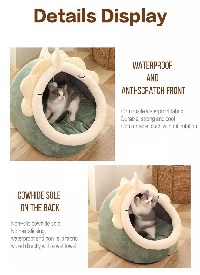 Vividorad Cat Beds for Indoor Cats Semi-Enclosed Cat Cave Bed with a Plush Ball Large Space for Cats to Sleep Soft and Comfortable Covered Cat Bed with a Washable and Detachable Mat  - Image 4