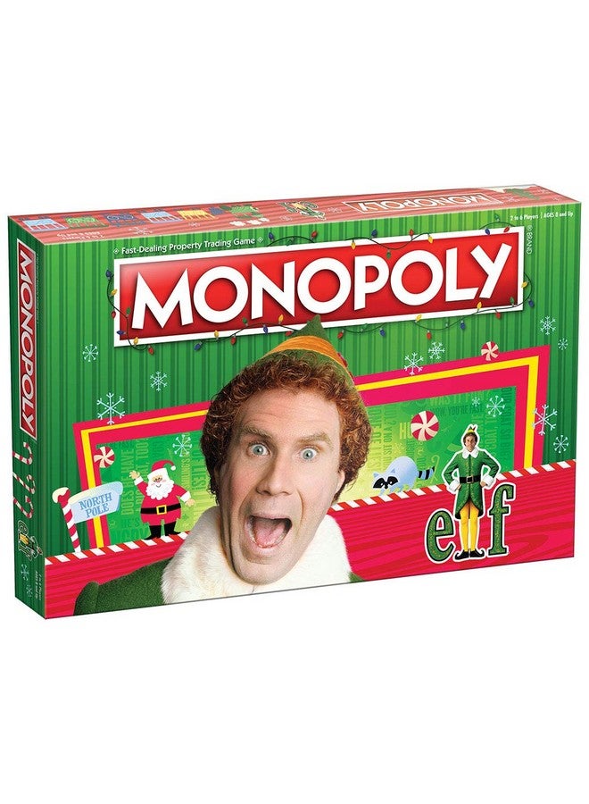 USAopoly مونوبولي إلف | مستند إلى فيلم الكوميديا الكريسماس إلف | لعبة مونوبولي قابلة للجمع تضم مواقع مألوفة ولحظات أيقونية | مرخصة رسميًا من مونوبولي - Image 1