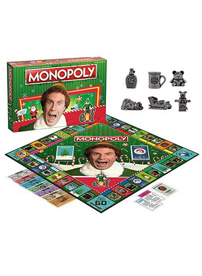 USAopoly مونوبولي إلف | مستند إلى فيلم الكوميديا الكريسماس إلف | لعبة مونوبولي قابلة للجمع تضم مواقع مألوفة ولحظات أيقونية | مرخصة رسميًا من مونوبولي - Image 2