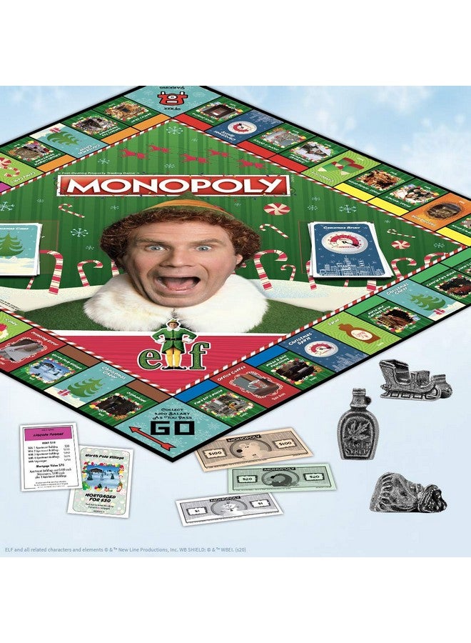USAopoly مونوبولي إلف | مستند إلى فيلم الكوميديا الكريسماس إلف | لعبة مونوبولي قابلة للجمع تضم مواقع مألوفة ولحظات أيقونية | مرخصة رسميًا من مونوبولي - Image 3