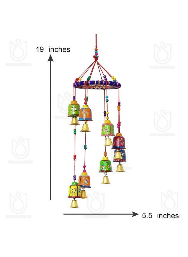 Comelyns Multicolour Handcrafted Decorative Window Door Wall Hanging Bells Wind Chimes Decorative Showpiece| Diwali Decoration Items for Home Decor| Gift for Diwali Navratri Housewarming - Image 3